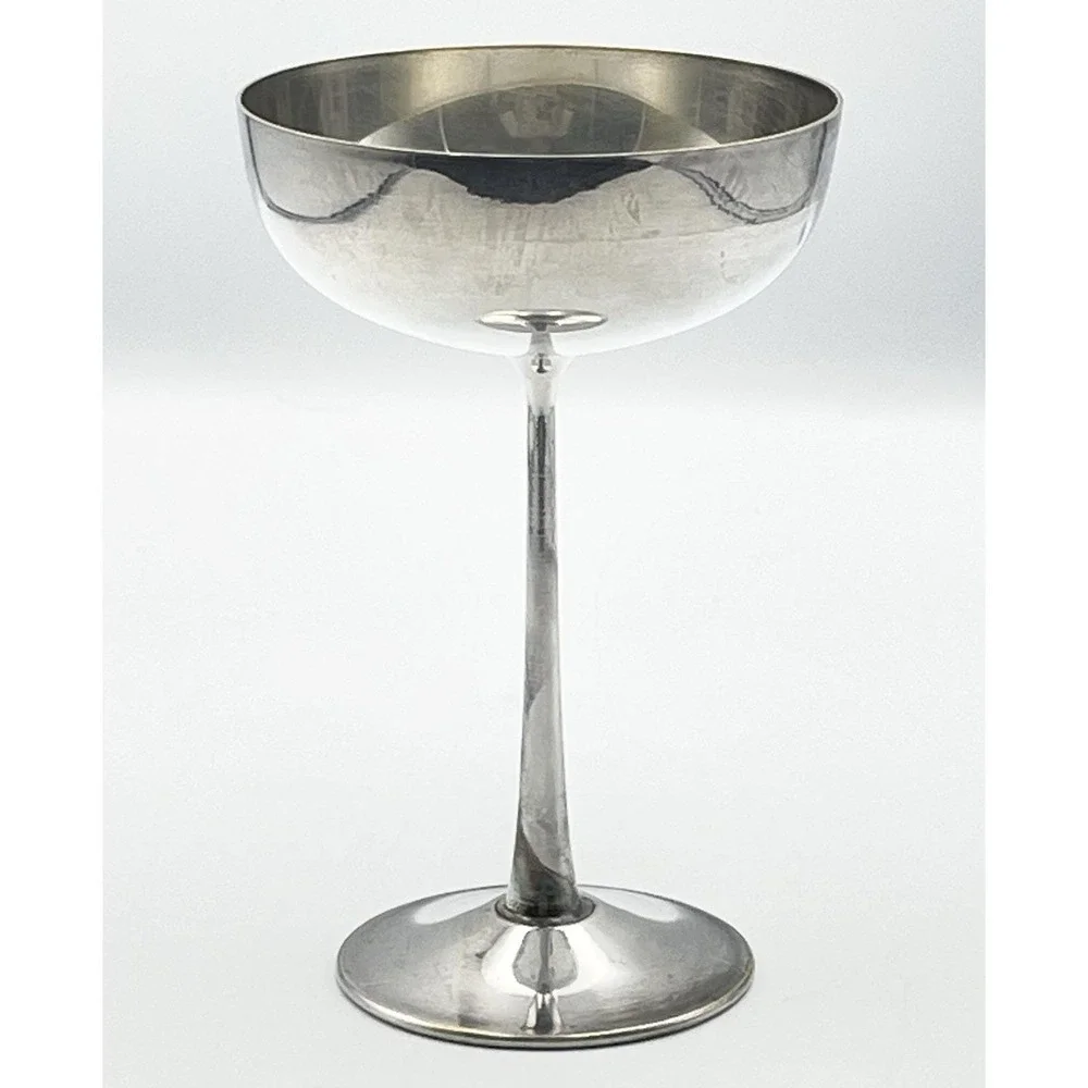 Vintage E.P. Zeller Italy Silver Plated Champagne Coupe Sherbet Goblet 6